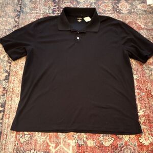 Highland Outfitters Men's Polo Shirt - Black L Short Sleeve 100% Polyester